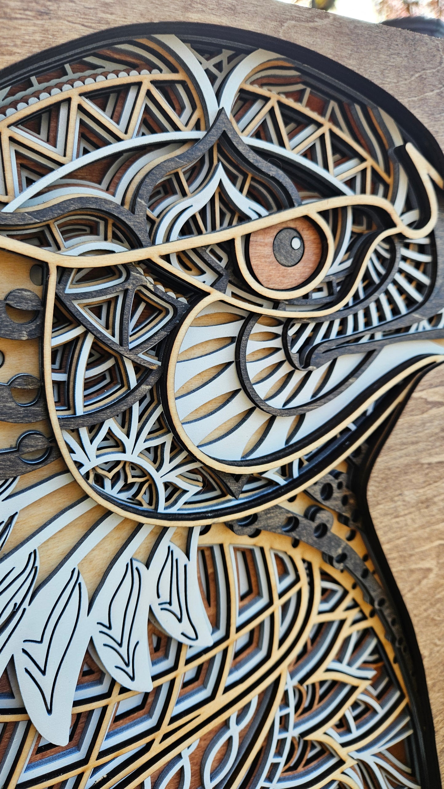 Exquisite Multi-Layered Wooden Bird