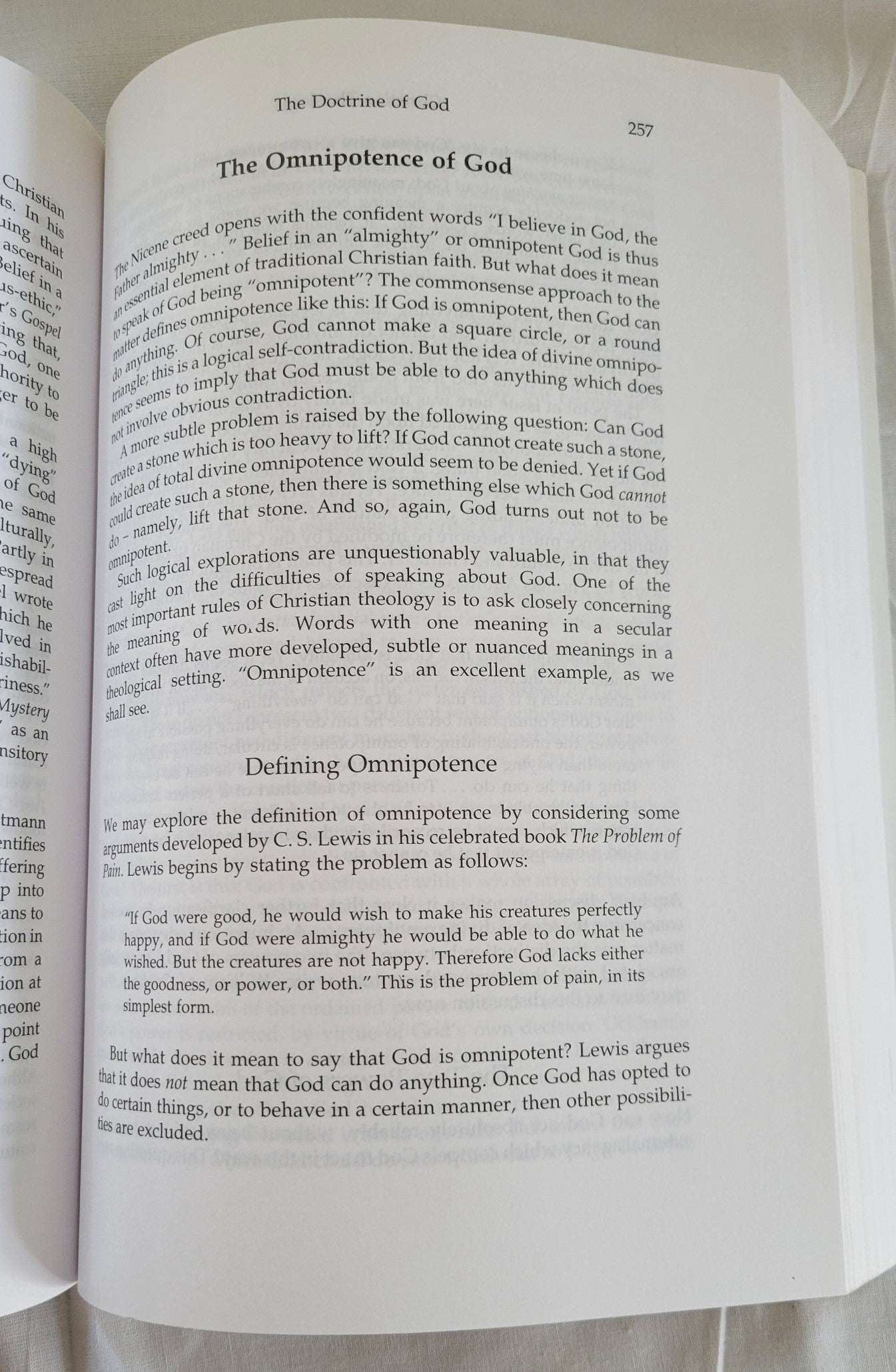 Used book. Christian Theology: An Introduction, Second Edition written by Alister McGrath, published by Blackwell Publishers.  View of page 257.