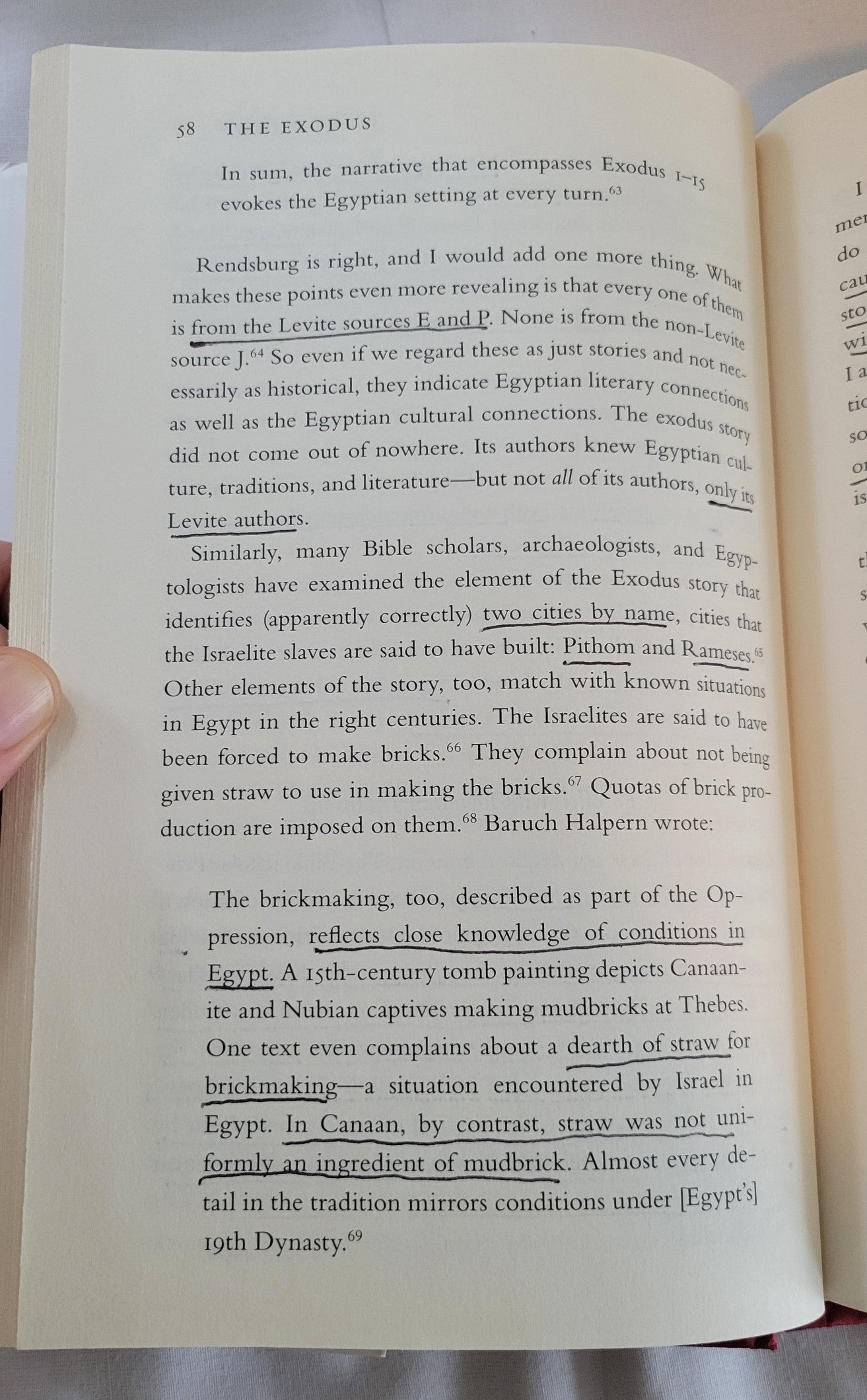 Used book for sale “The Exodus” written by Richard Elliott Friedman. Page 58