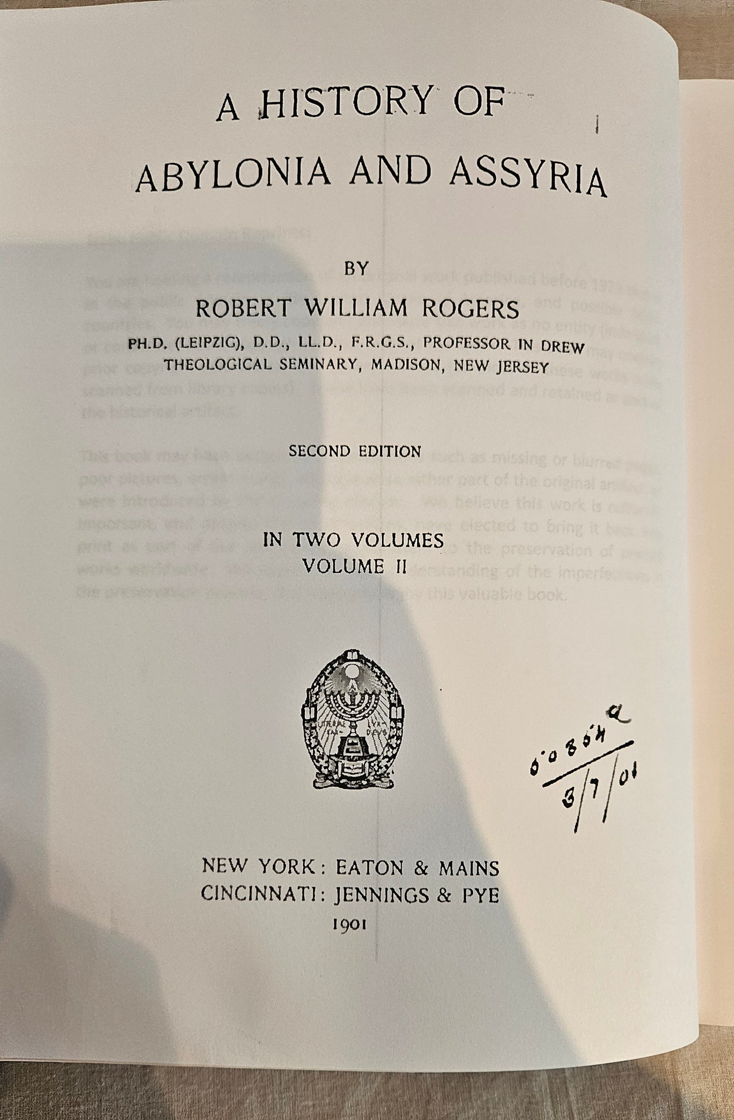 A History of Babylonia and Assyria Volume 2 by Robert William Rogers