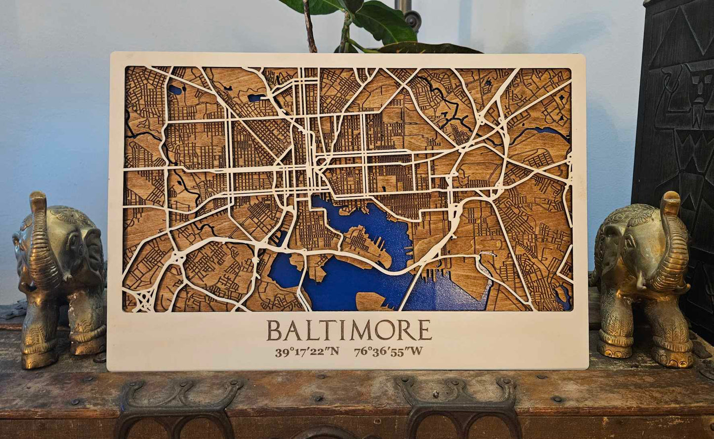 Layered Map of Baltimore, Maryland