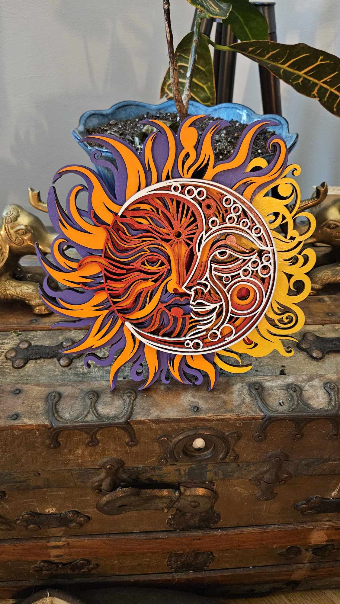 Sun and Moon Mandala Wall Art