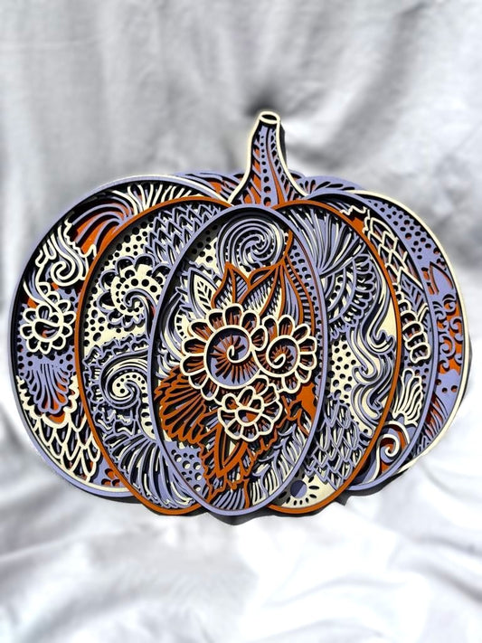 Beautiful Zentangle Pumpkin - Vibrant Colors - Wall Art