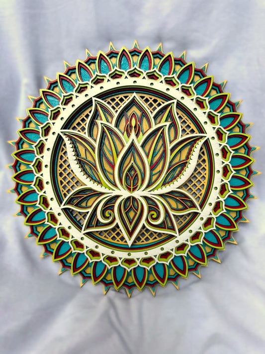 Mandala Lotus in Vivid Colors - Wall Art