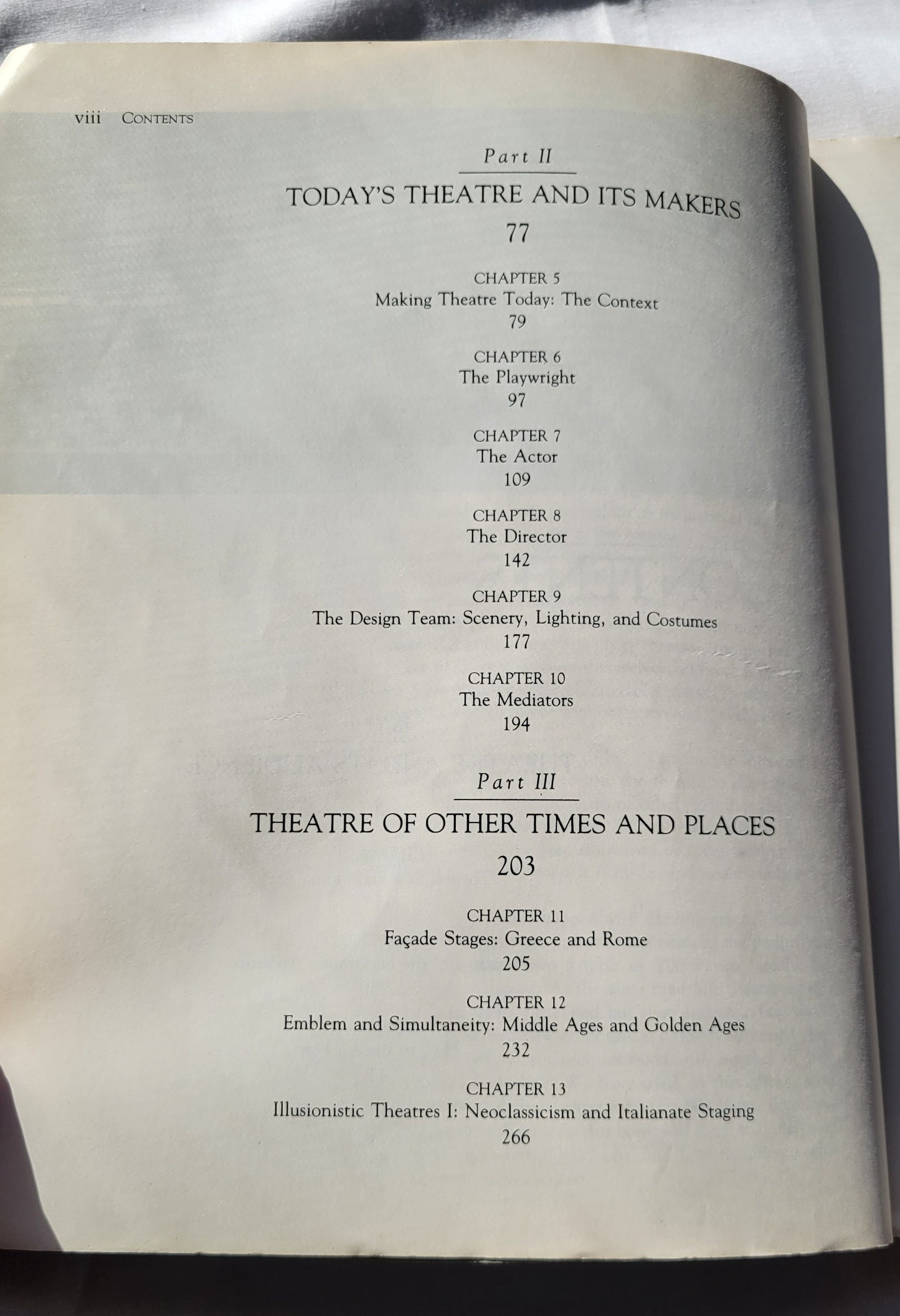 Used book for sale "The Enjoyment of Theatre: Third Edition" by Kenneth M. Cameron and Patti P. Gillespie, published by Maxwell Macmillan International in 1992. Table of contents.